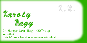 karoly magy business card